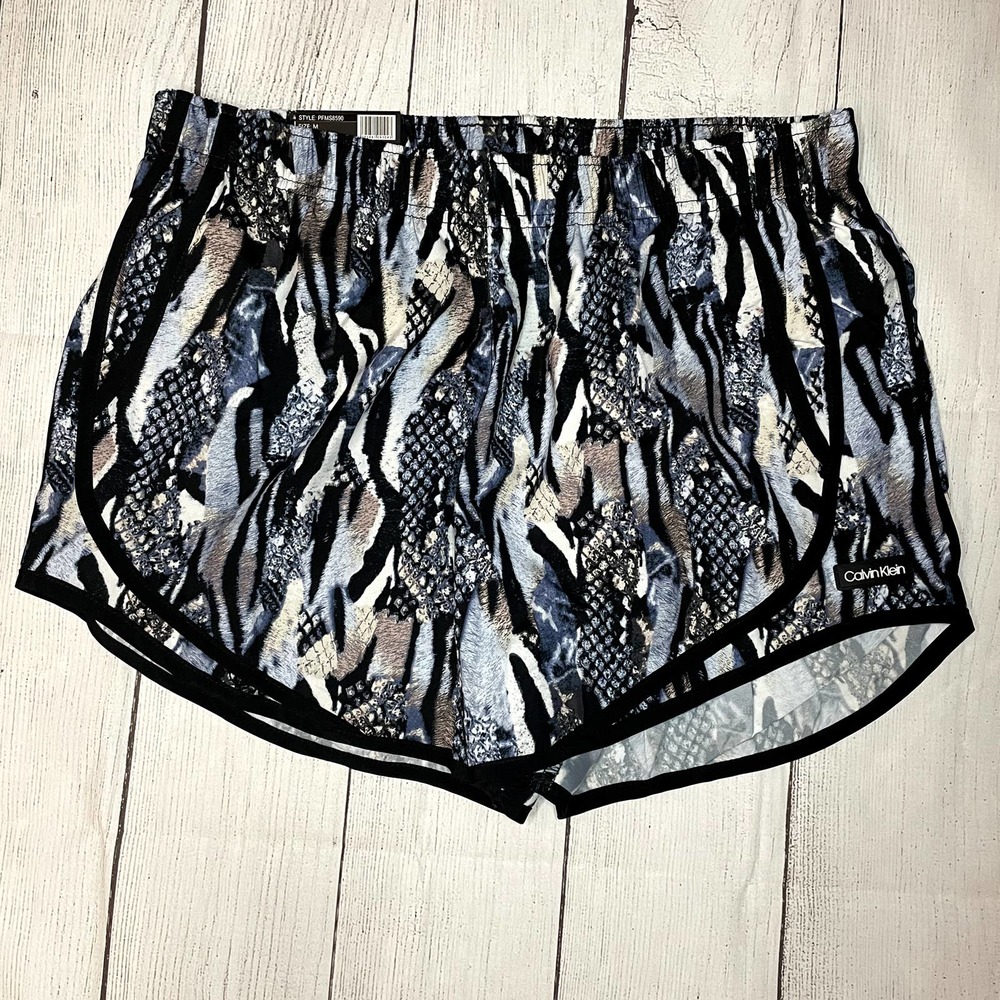 CK Calvin Klein NWT Womens Medium Animal Patterned Lined Athletic Running Shorts